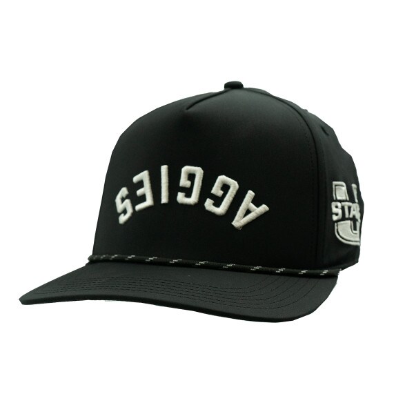 Utah State Aggies Upside Down Rope Cap Black